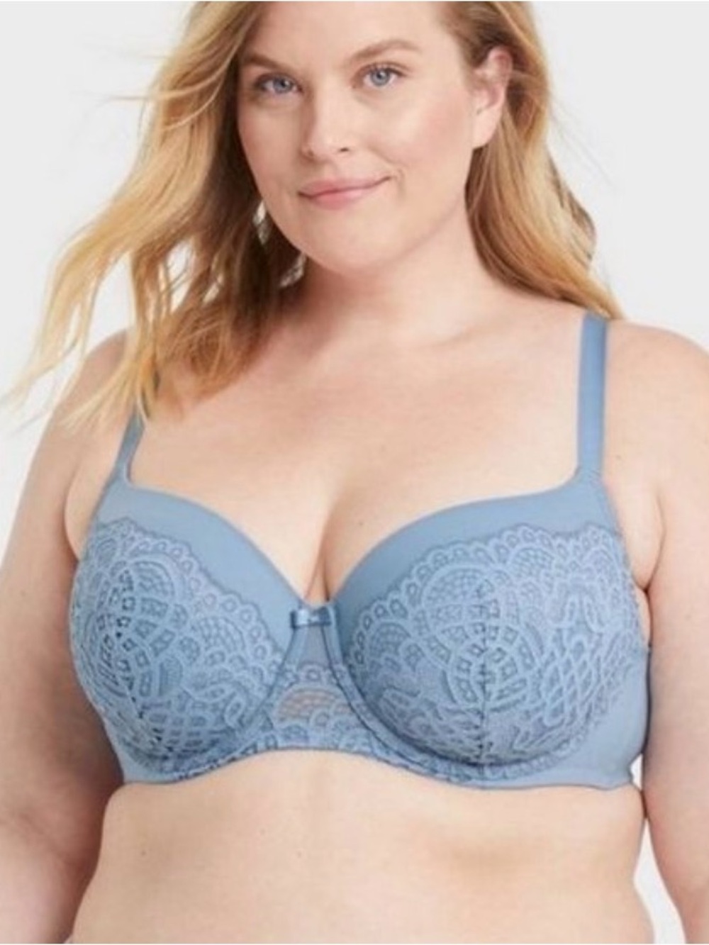 Auden Balconette Coverage 42D DUSTY BLUE Push Up Lightly Lined Underwire Bra